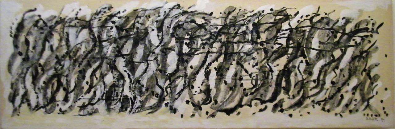 Variation n° 3  Acrylique sur papier marouflé sur toile